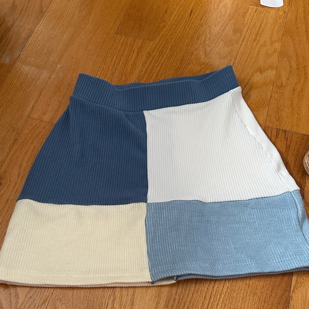 Colorblock Ribbed Women's Skirt